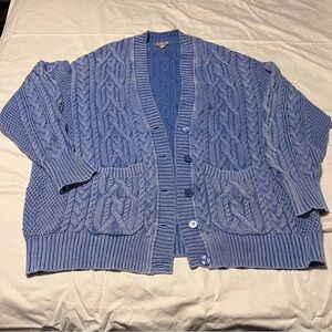 J Crew cotton Cable Knit v-neck cardigan